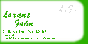 lorant fohn business card